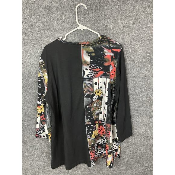 Ali Miles Woven Popover Tunic XL with Pocket in a Abstract Multi Print Patch - Picture 10 of 12